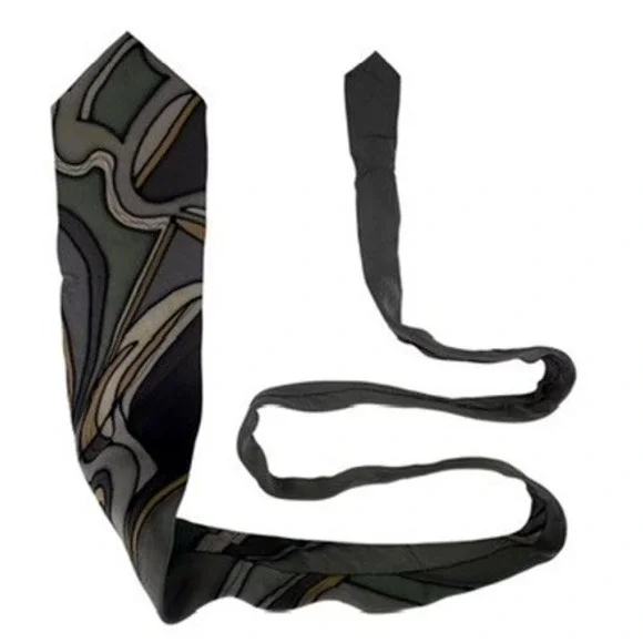 Robert Daskal 4x56" Silk Necktie Men Gray Abstract Hand Painted Larry Hope - Picture 7 of 9